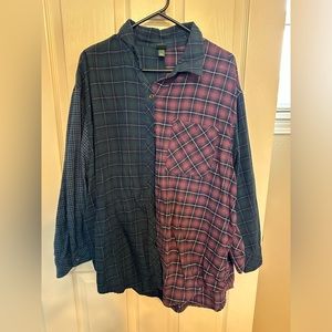 Button down multi color oversized shirt